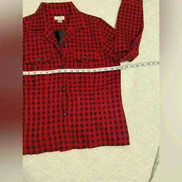 Red and black gingham jacket with 2 front working pockets, size M - Picture 4 of 6